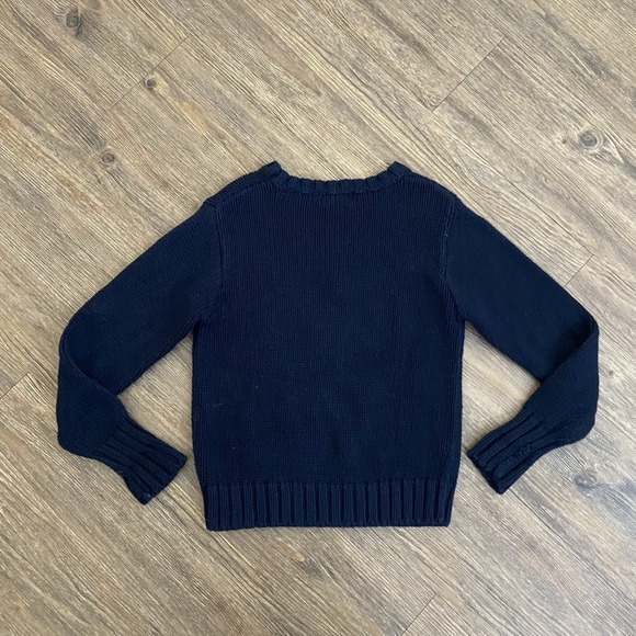 VTG 90s Unisex Kids Polo Ralph Lauren Navy American Flag Sweater Japan EUC Sz 5 - Picture 3 of 3